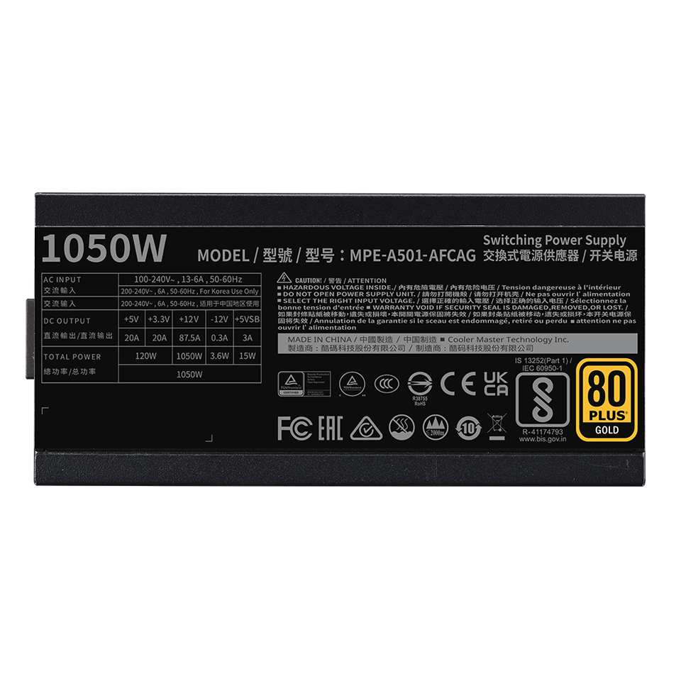Cooler Master MWE Gold V2 1050 W ATX 3.1 Schwarz