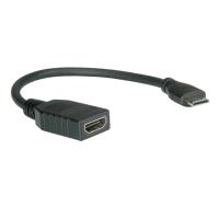 ROLINE HDMI High Speed Kabel mit Ethernet, HDMI BU - Mini HDMI ST 0,15m (11.04.5586)