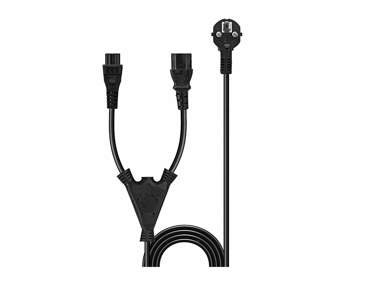 Lindy 30047 Stromkabel 2 m CEE 7/7 auf C13 und C5 Schwarz