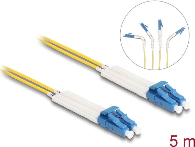 Delock 88073 LWL Kabel LC Duplex Singlemode OS2 winkelbar 5 m (88073)