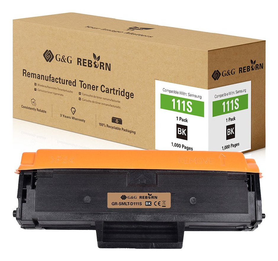 G&G Toner ersetzt Samsung MLT-D111S, SU810A Kompatibel Schwarz 1000 Seiten Reborn remanufactured 21324 (21324)