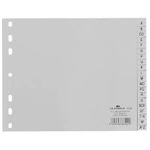 DURABLE Kunststoff-Register, A-Z, A4 halbe Höhe, 20-teilig grau, Lochung: 60 / 80 mm, volldeckend, mit geprägten Taben, aus PP, Stärke: 0,12 mm, Maße: (B)230 x (H)180 mm (6500-10)