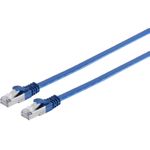 S/CONN maximum connectivity Netzwerkkabel-RJ45 Patchkabel-Flachkabel, Flat U/FTP m.Cat.7 Rohkabel, slim, blau 2,0m (75512-SLB)