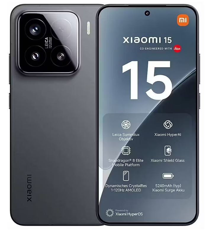 Xiaomi 15 256GB Black HyperOS 12 GB - 256 GB (MZB0ITFEU)