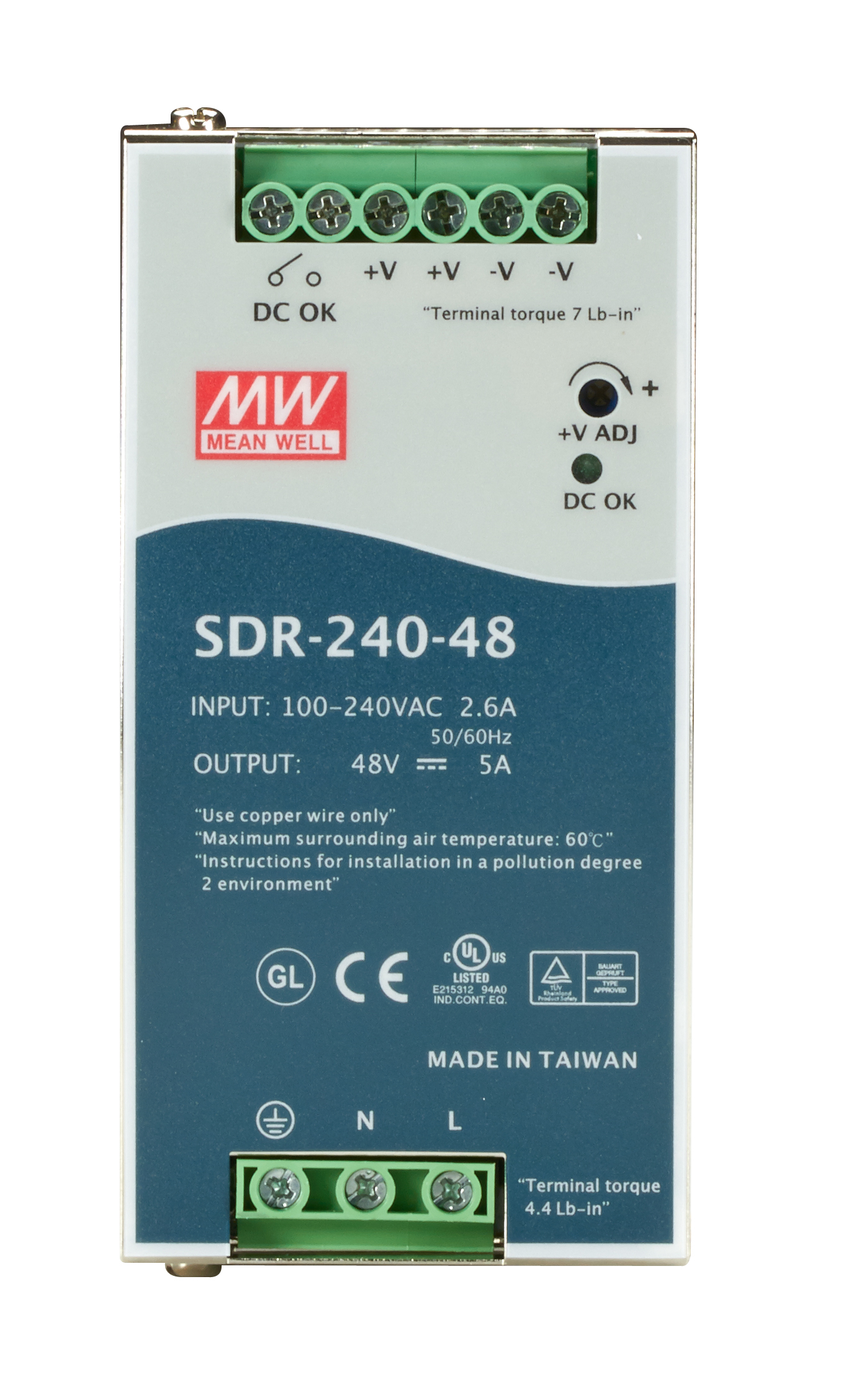 Mean Well SDR-240-48 DIN-Rail-Netzteil 240 W 48 V