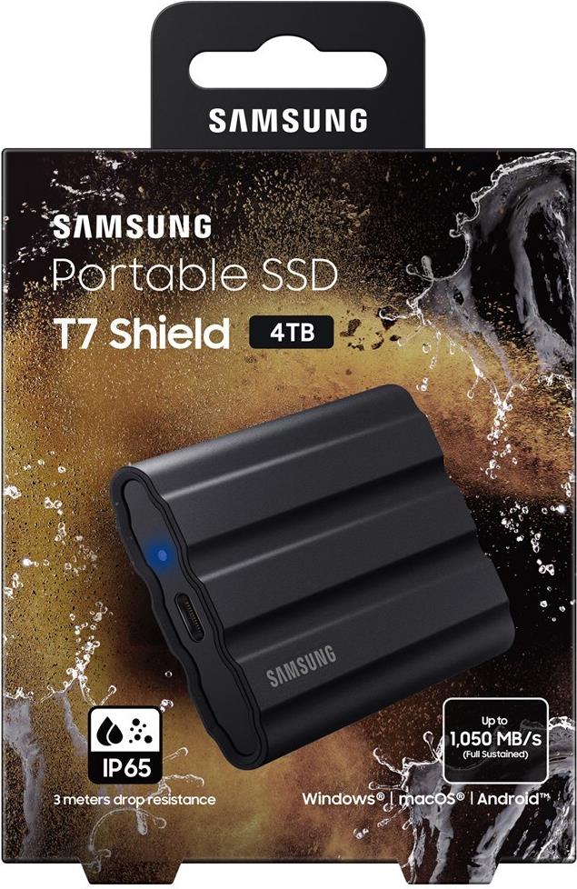 Samsung T7 Shield MU-PE4T0S Externe SSD 4 TB USB 3.2 Gen 2 USB-C Schwarz