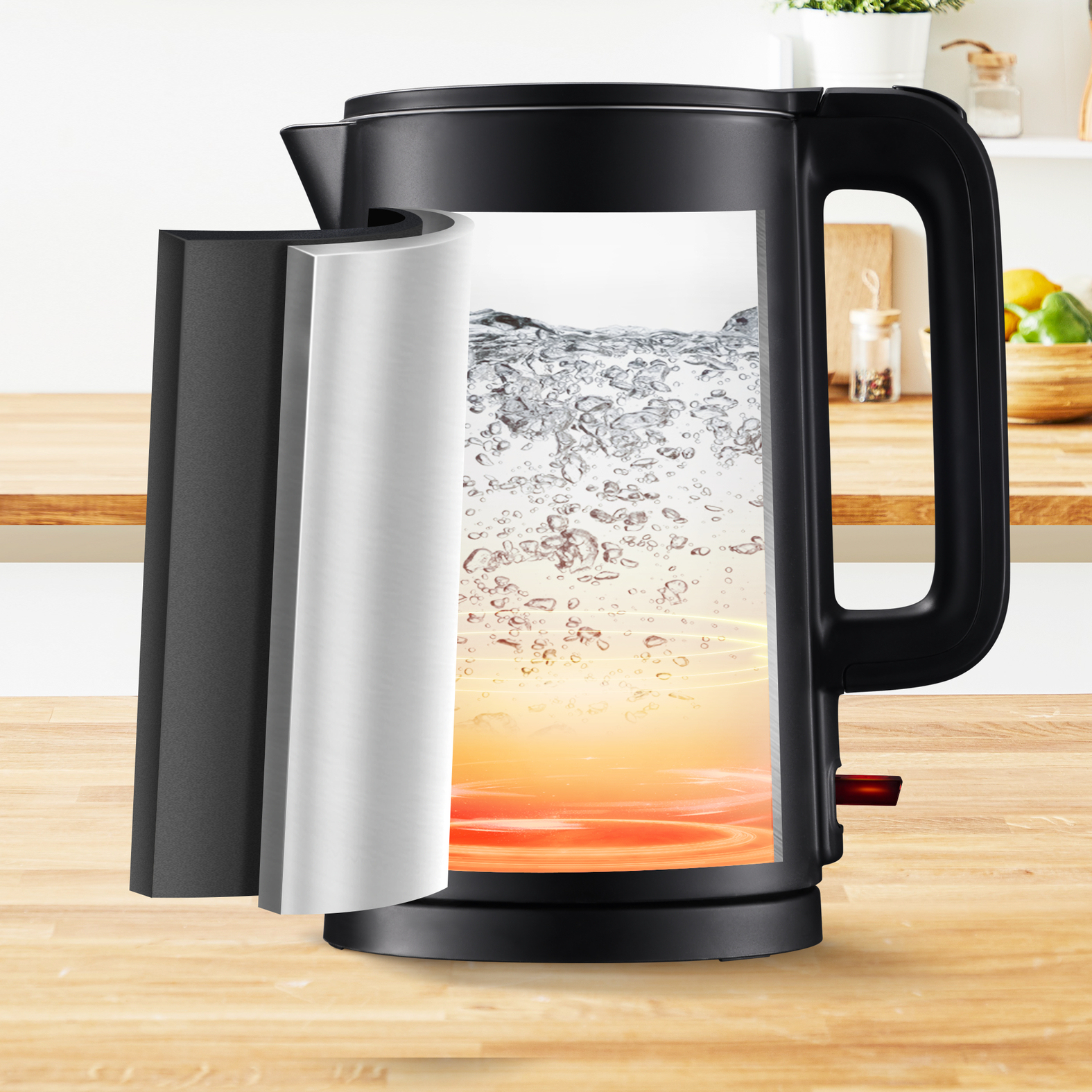 Tefal Thermo Protect KO1408E0 Wasserkocher 1,5 l 1500 W Schwarz