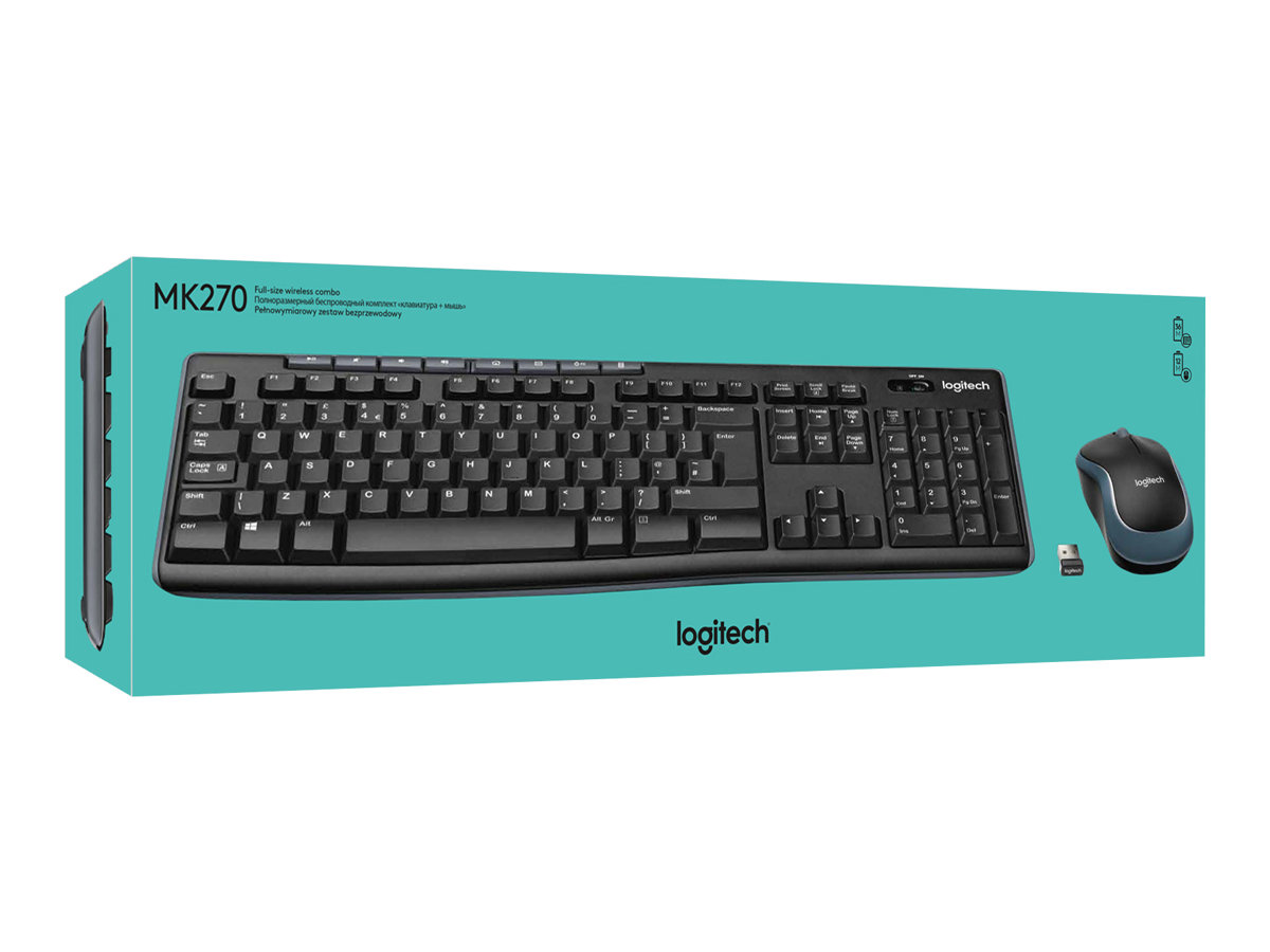 Logitech MK270 Wireless Combo Tastatur- und Maus-Set QWERTZ Schwarz