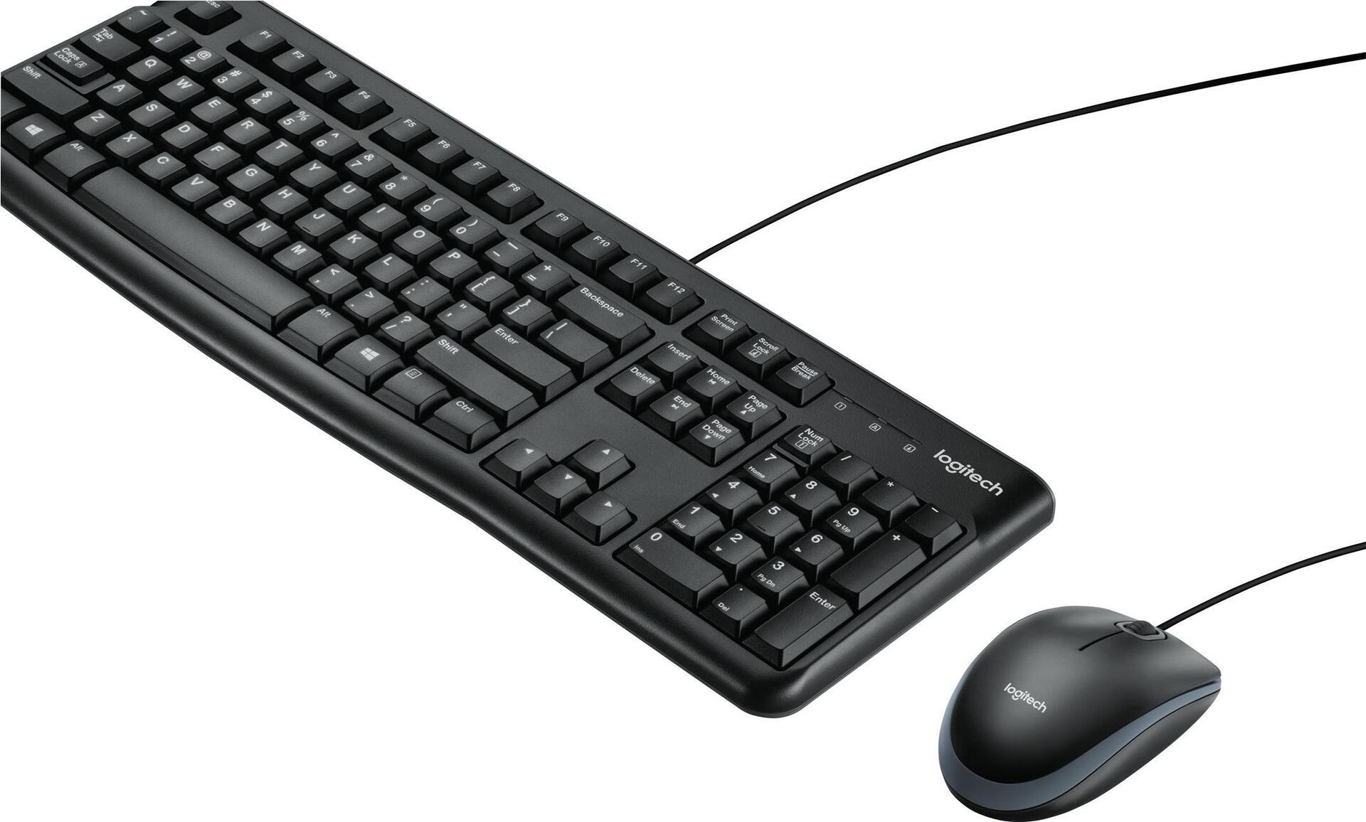 Logitech Desktop MK120 Tastatur-und-Maus-Set USB AZERTY Französisch Schwarz