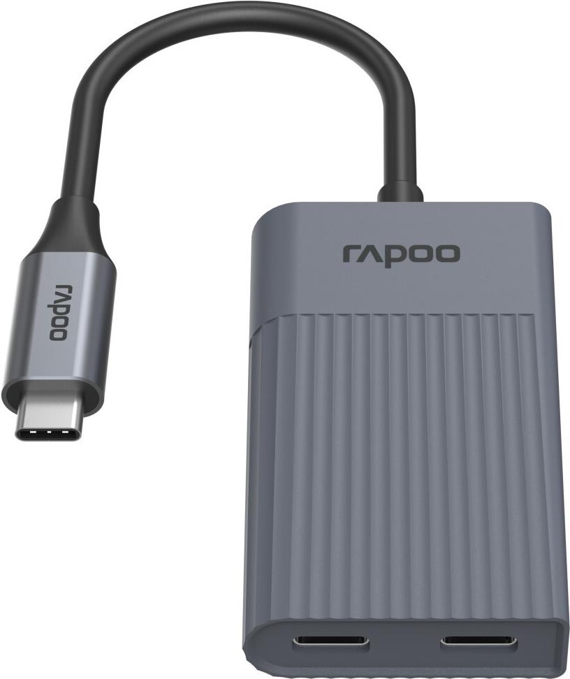 Rapoo USB-C Hub UCH-4013 USB-C auf USB-A und USB-C, grau (00226496)