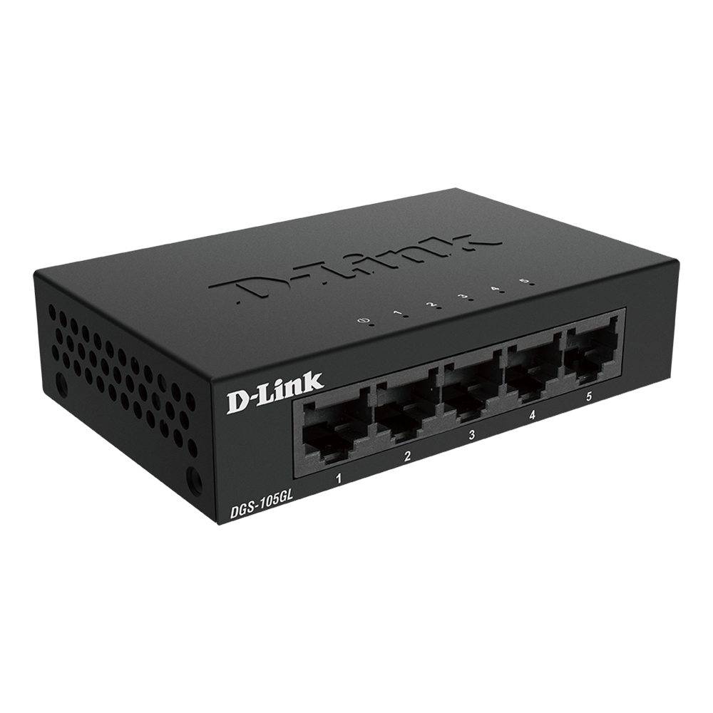 D-Link DGS 105GL 5-Port Gigabit Switch Schwarz