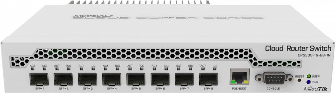 Mikrotik CRS309-1G-8S+ Managed Gigabit Ethernet (10/100/1000) Power over Ethernet (PoE) Weiß (CRS309-1G-8S+IN)