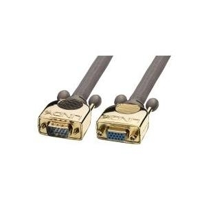 Lindy GOLD VGA Kabel M/F 2m Premiumkabel mit vergoldeten Metallsteckern (37835)