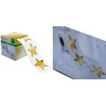 sigel Weihnachts-Sticker "Christmas Stars", auf Rolle Sticker mit Goldruck, Format: 47 x 47 mm (CS112)