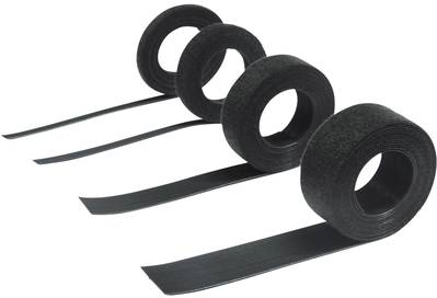 Hebotec Klettband zum Bündeln Haft- und Flauschteil (L x B) 1000 mm x 10 mm Schwarz 11-KE10001FRT 1 m (11-KE10001FRT)