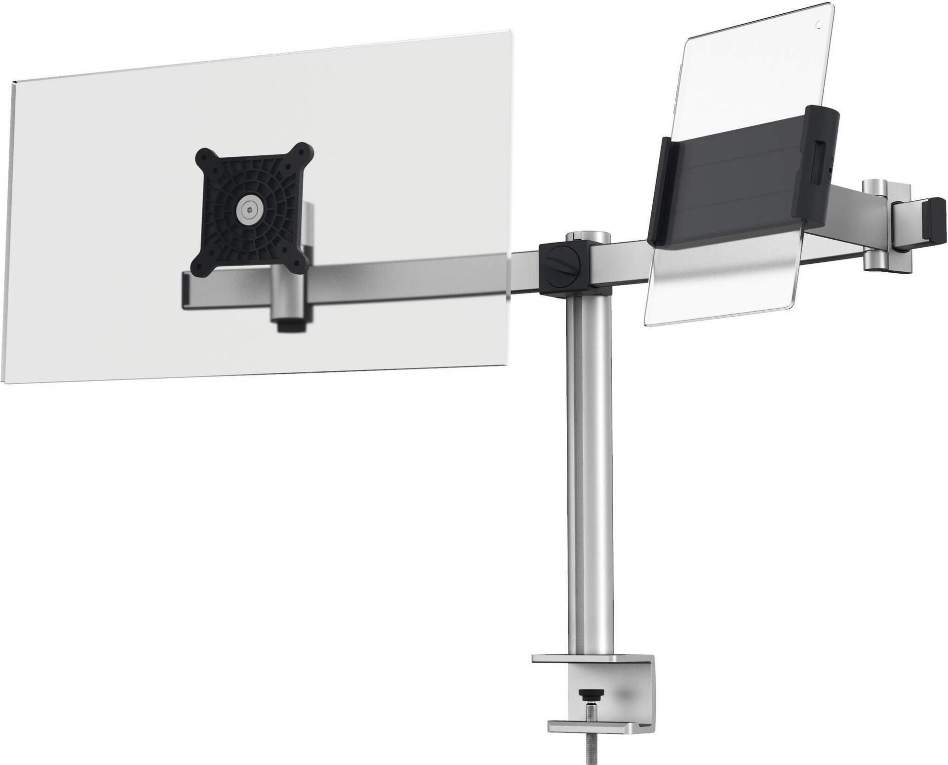 DURABLE 508723 Verstellbare Tischhalterung für Monitor 21"–27" und Tablet 7"–13" Silber