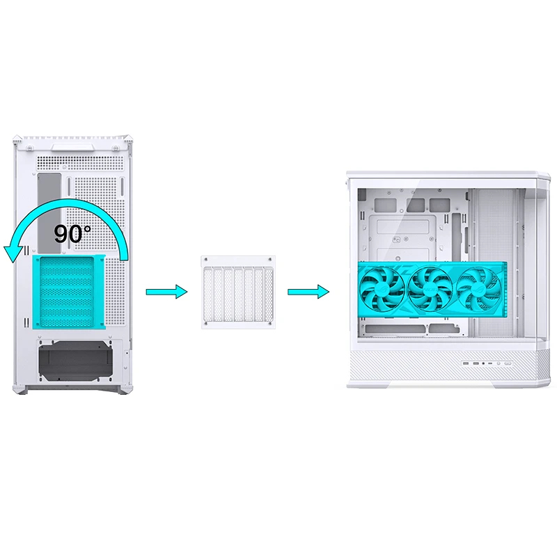 Jonsbo D400 Midi Tower ATX Tempered Glass Weiß