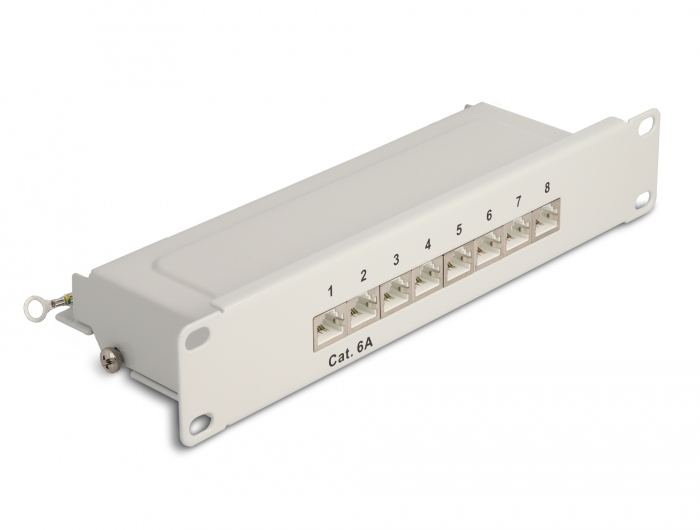 Delock Patchpanel 10" 8 Port Cat.6A 1 HE Grau