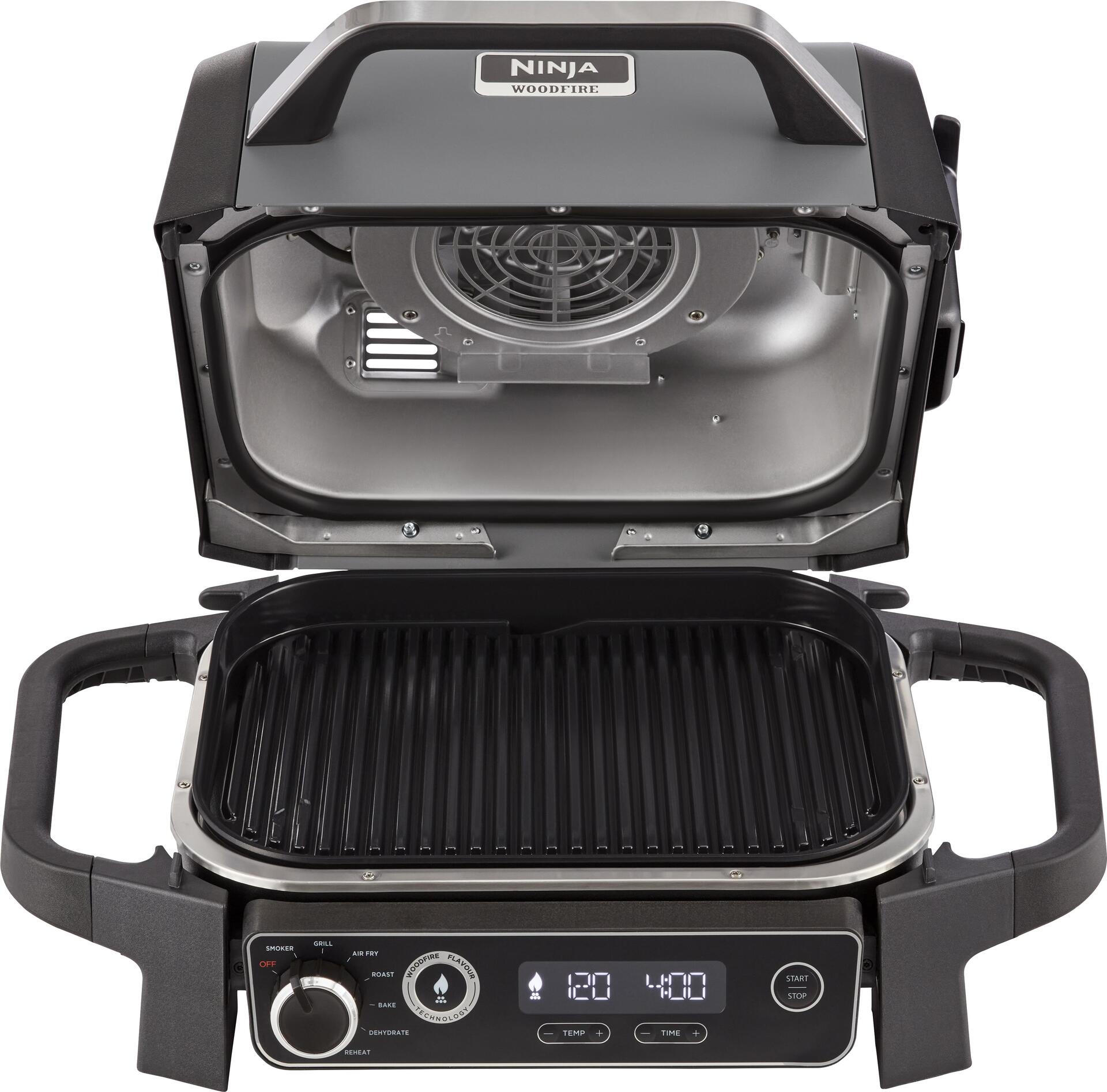 Ninja Woodfire OG701EU Barbeque-Grill/Smoker 2400 W bis 260 °C Schwarz/Grau