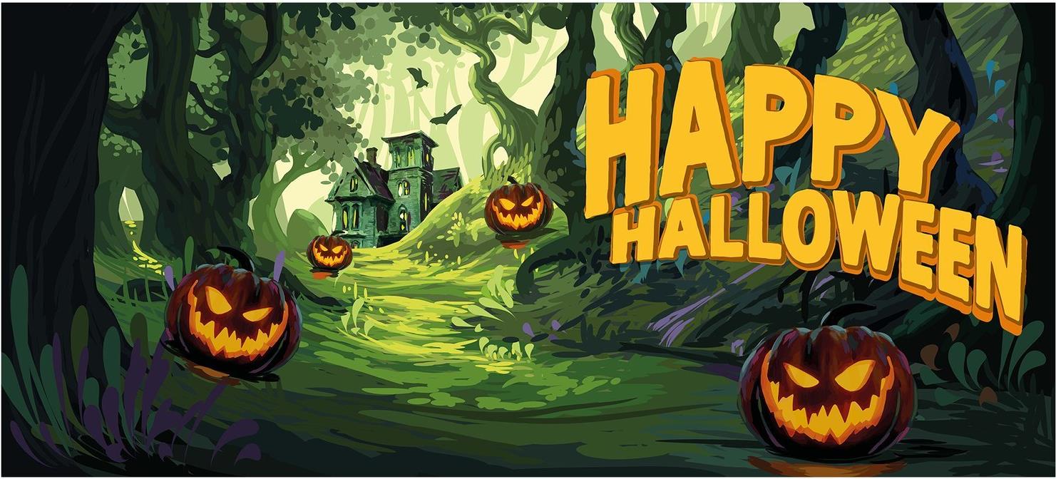 EUROPALMS Halloween Banner, Geisterwald, 400x180cm (80164204)