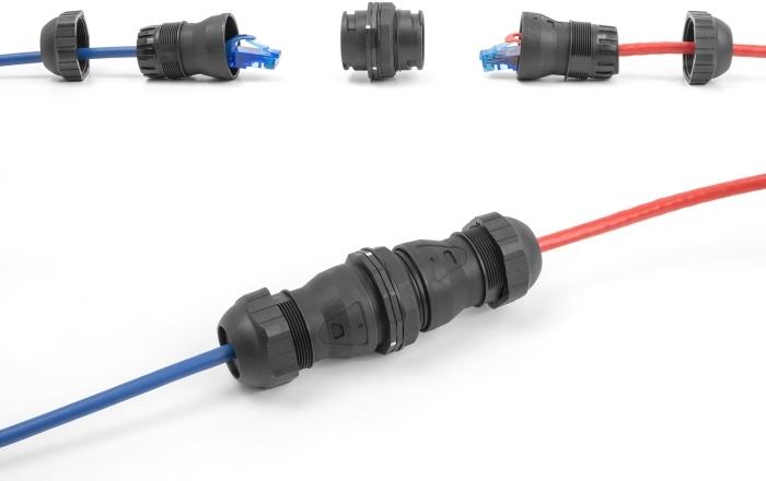 Delock Kabelverbinder RJ45 Buchse zu Cat.6A IP68 staub- und (67044)