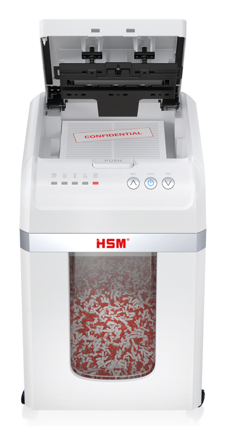 HSM Aktenvernichter shredstar Autofeed X200 Partikelschnitt 4 x 12 mm 30 l Weiß
