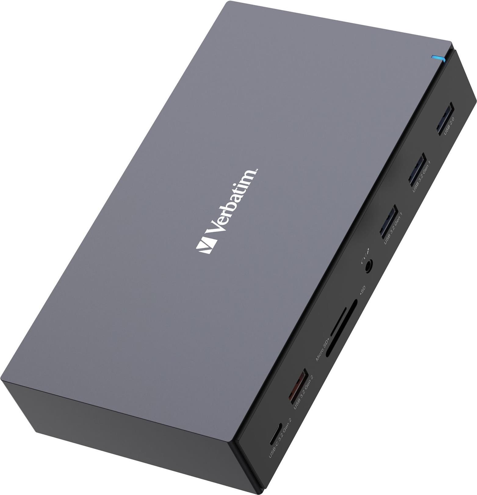Verbatim Pro CDS-17 Dockingstation USB-C 100 W Power Delivery 8K Schwarz/Grau