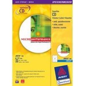 Avery Full Face CD/DVD Label - CD/DVD-Etiketten - 100 Stck. (L7676-100) - Avery Full Face CD/DVD Label - CD/DVD-Etiketten - 100 Stck. (L7676-100)