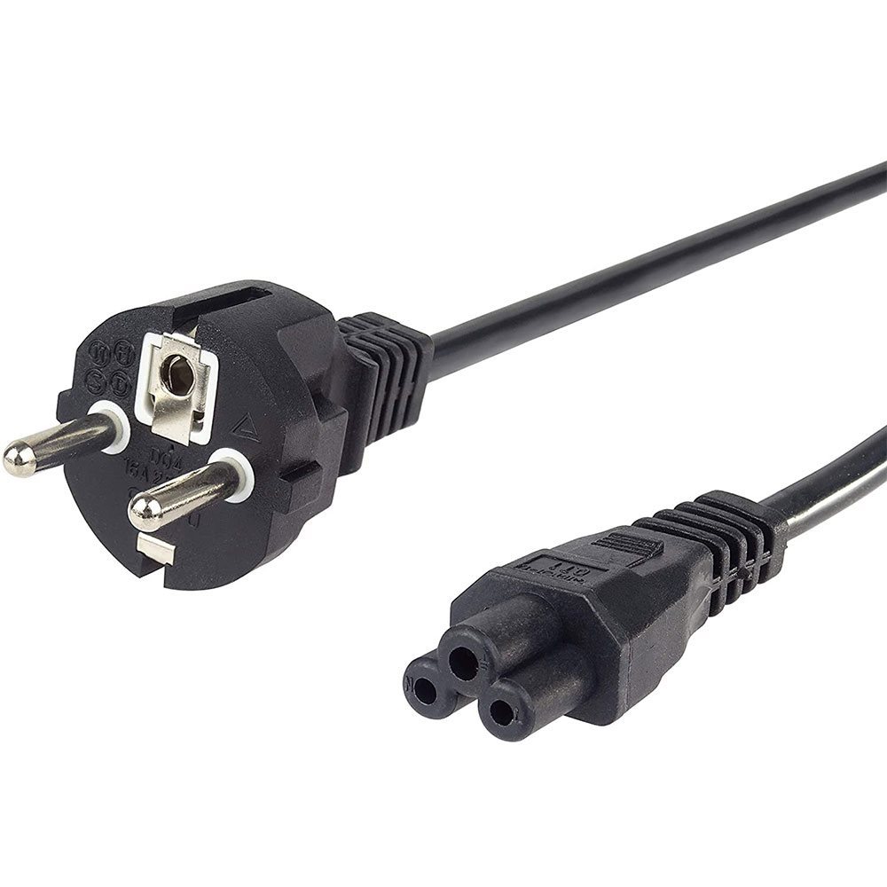 TERRA 3809206 Stromkabel 0,6 m Schuko auf Kleeblatt Schwarz