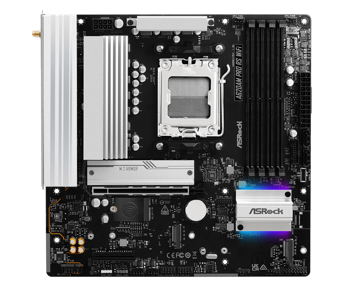 ASRock A620AM PRO RS WIFI Mainboard Micro ATX Socket AM5