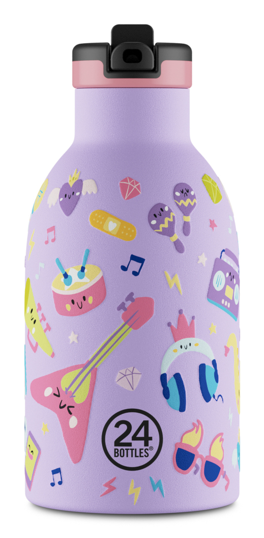 24Bottles Kids Music Friends Trinkflasche 330 ml Edelstahl Mehrfarbig, Violett