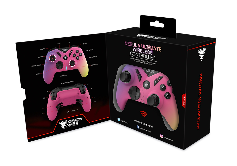 DragonShock Nebula Ultimate Bluetooth Gamepad Nintendo Switch Mehrfarbig
