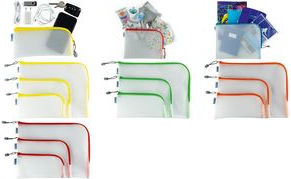 HERMA Reißverschlusstasche "Mesh Bags", 230 x 110 mm, grün 3/4 umlaufender Reißverschluss über Eck, Material: EVA, - 1 Stück (20004)