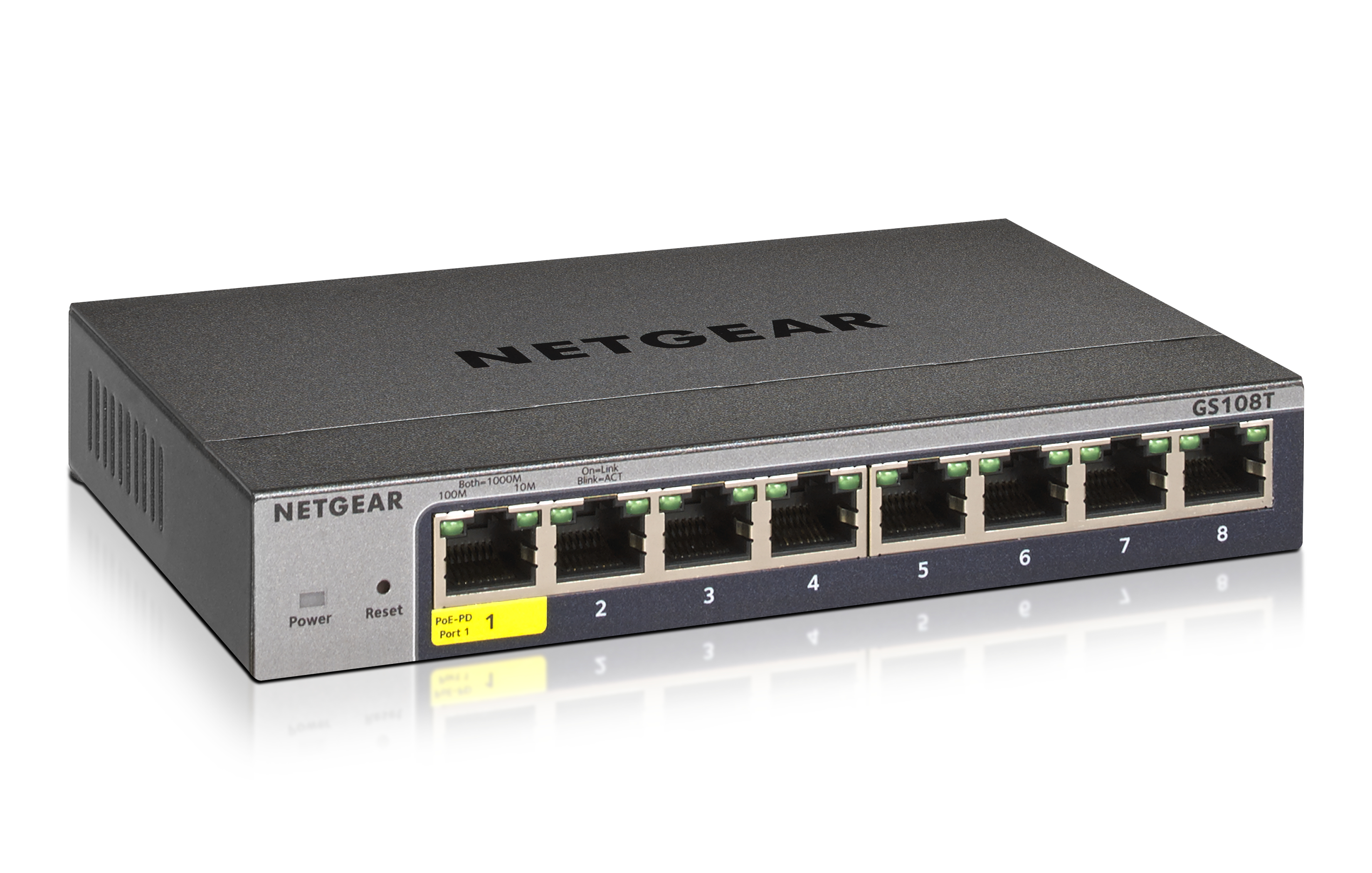 NETGEAR Smart GS108Tv3 Managed L2 Gigabit Ethernet Switch 8-Port Grau