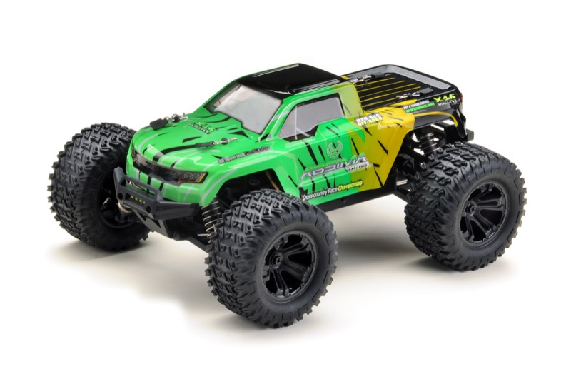 Absima MINI AMT 1:16 Brushed Elektro Monstertruck 4WD RtR Schwarz Gelb Grün