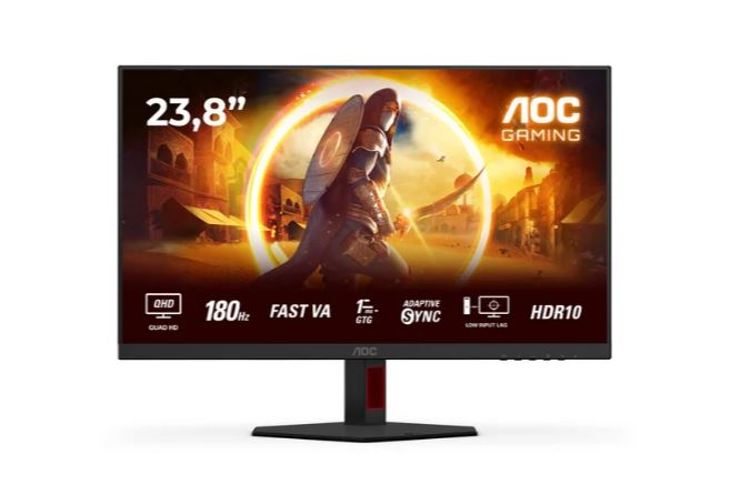 AOC Q24G4RE, Gaming-Monitor - (60.5 cm (23.8 Zoll), schwarz (matt), QHD, Fast-IPS, HDMI, DP, HDR10, 180Hz Panel) [Energieklasse E] (Q24G4RE)