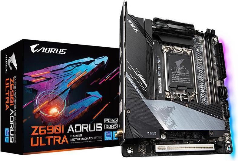 Gigabyte Z690I AORUS ULTRA (rev. 1.0) - Intel - LGA 1700 - Intel® Celeron® - Intel® Core i3 - Intel® Core i5 - Intel® Core i7 - Intel® Core i9,... - DDR5-SDRAM - 64 GB - DIMM (Z690I AORUS ULTRA)