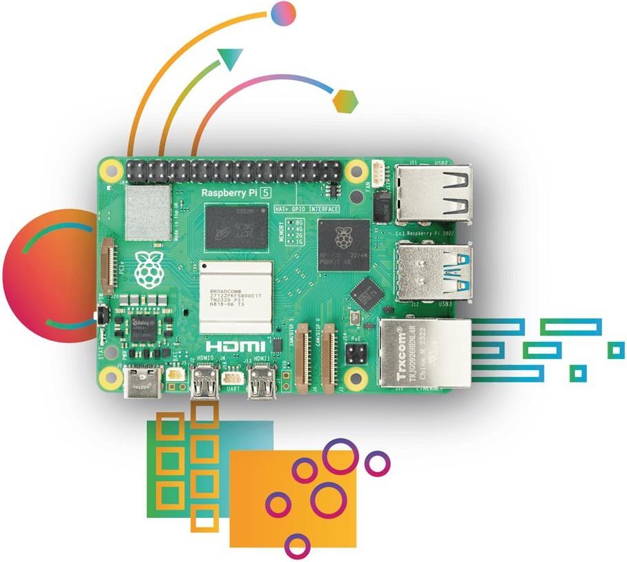 Raspberry Pi 5 Model B Einplatinenrechner BCM2712 2,4 GHz 4 GB RAM Wi-Fi 5 Bluetooth 5.0
