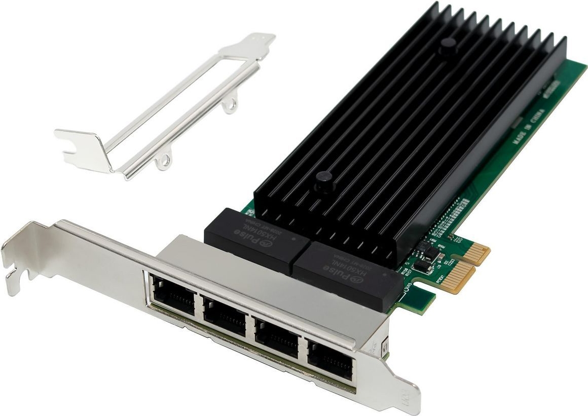 MicroConnect Network Card PCIe x1 Intel 82575 Quad- RJ45 (MC-PCIEX1-82575-Q)