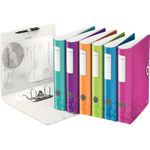 LEITZ Ordner Active WOW, 180 Grad, 60 mm, farbig sortiert DIN A4, runder Rücken, aus Polyform, Oberflächenstruktur - 5 Stück (1107-00-99)