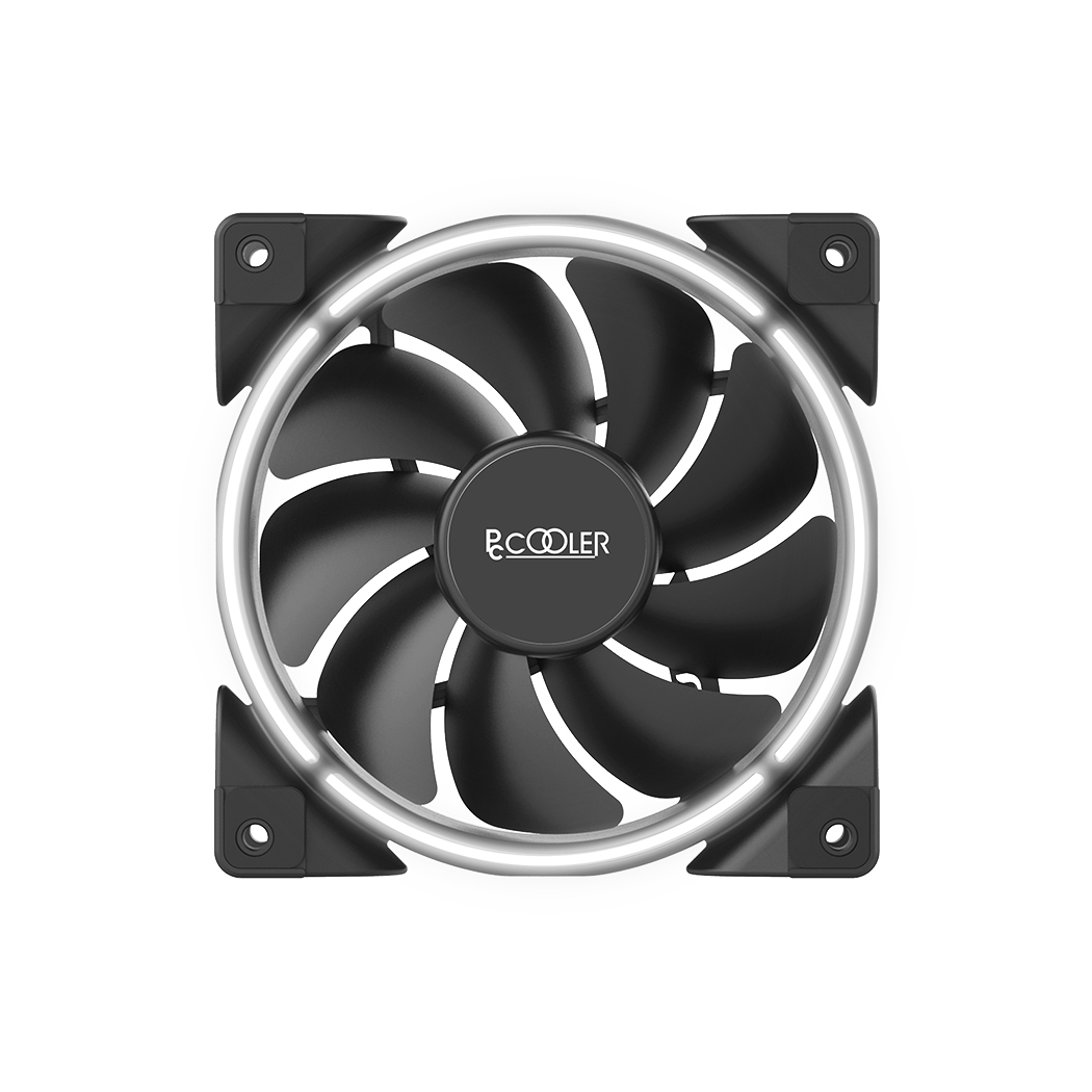 Pccooler CORONA-WHITE 120 mm Gehäuselüfter Schwarz, Weiß