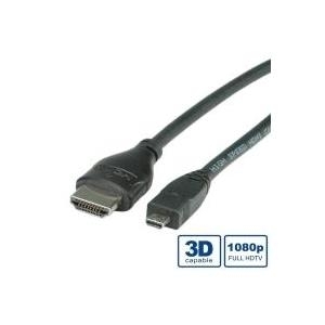 ROLINE HDMI High Speed Kabel mit Ethernet, HDMI ST - Micro HDMI ST 2,0m (11.04.5581)