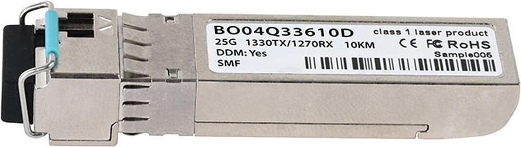 Kompatibler Brocade SFP28-25G-BX-D-10KM BlueOptics© BO04Q33610D SFP28 Bidi Transceiver, LC-Simplex, 25GBASE-BX-D, Singlemode Fiber, TX1330nm/RX1270nm, 10KM, DDM, 0°C/+70°C (SFP28-25G-BX-D-10KM-BR-BO)