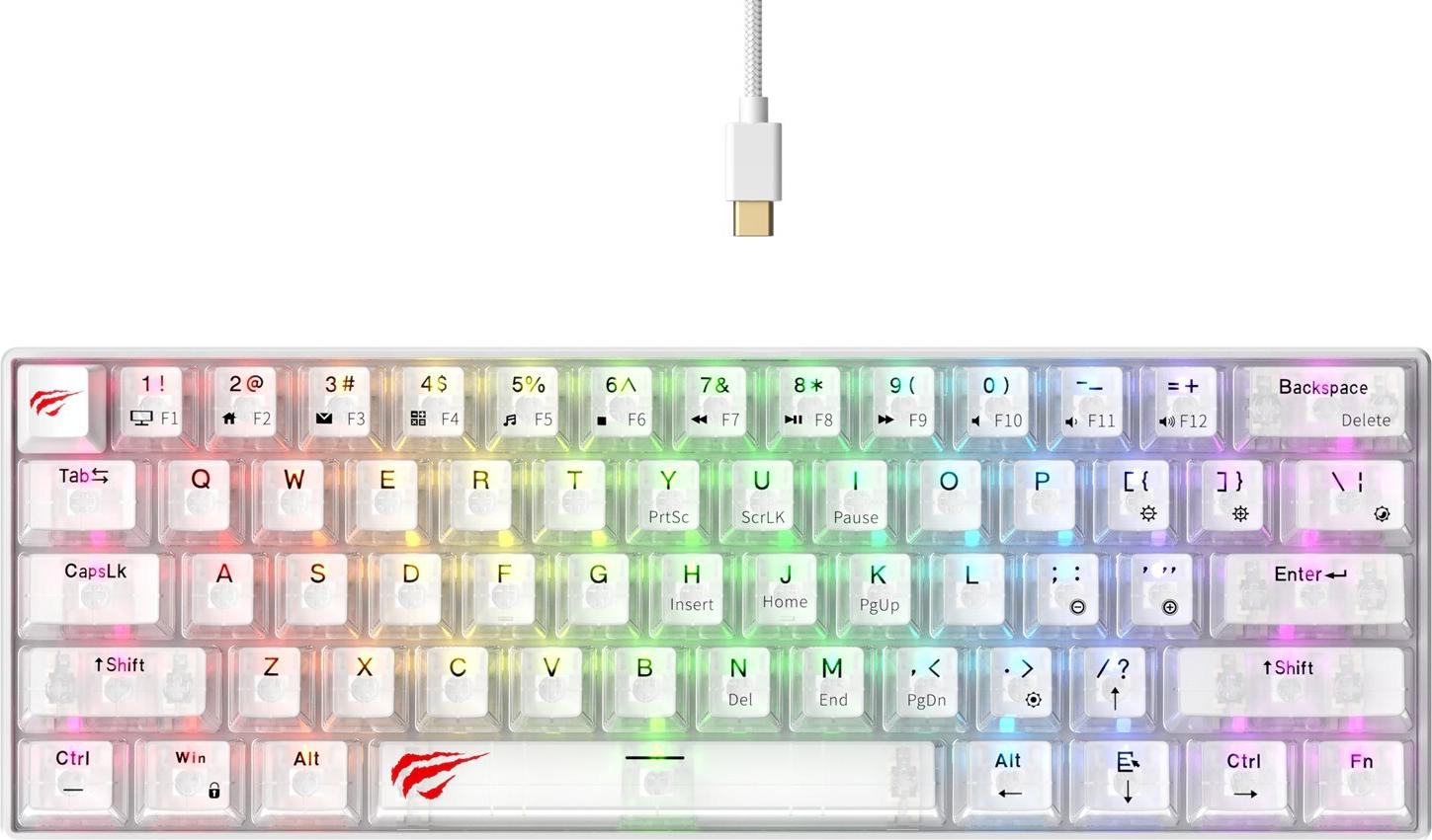 Havit KB903L - Gaming-Tastatur (transparent weiß) (KB903Lwt)