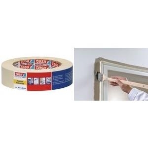 tesa Maler Krepp 4306 Premium Papierabdeckband, 19 mm x 50 m schwach gekreppt, speziell für Maleranwendungen im Innenraum - 16 Stück (04306-00003-03)