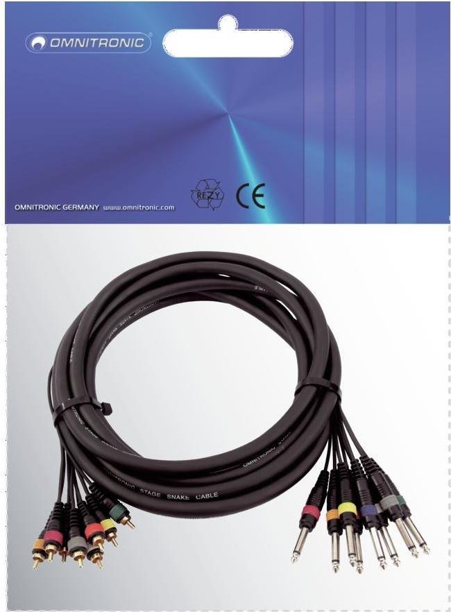 OMNITRONIC Snake-Kabel 8xCinch/8xKlinke mono 15m (30304748)