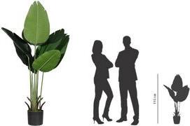 PAPERFLOW Kunstpflanze "Bananenbaum", Höhe: 1.150 mm Blätter: Stoff, Zweige: Kunststoff, Stamm: Kunststoff, - 1 Stück (PABAN115)