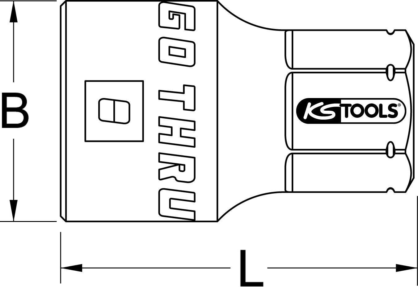 KS TOOLS GEARplus RINGSTOP-Stecknuss mit Bohrung, 19mm (503.4989)