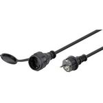 Wentronic Goobay Netzkabel 5 m, Schwarz - Schutzkontaktbuchse (Typ F, CEE 7/4) > Typ F (Typ F, CEE 7/4) (71472)
