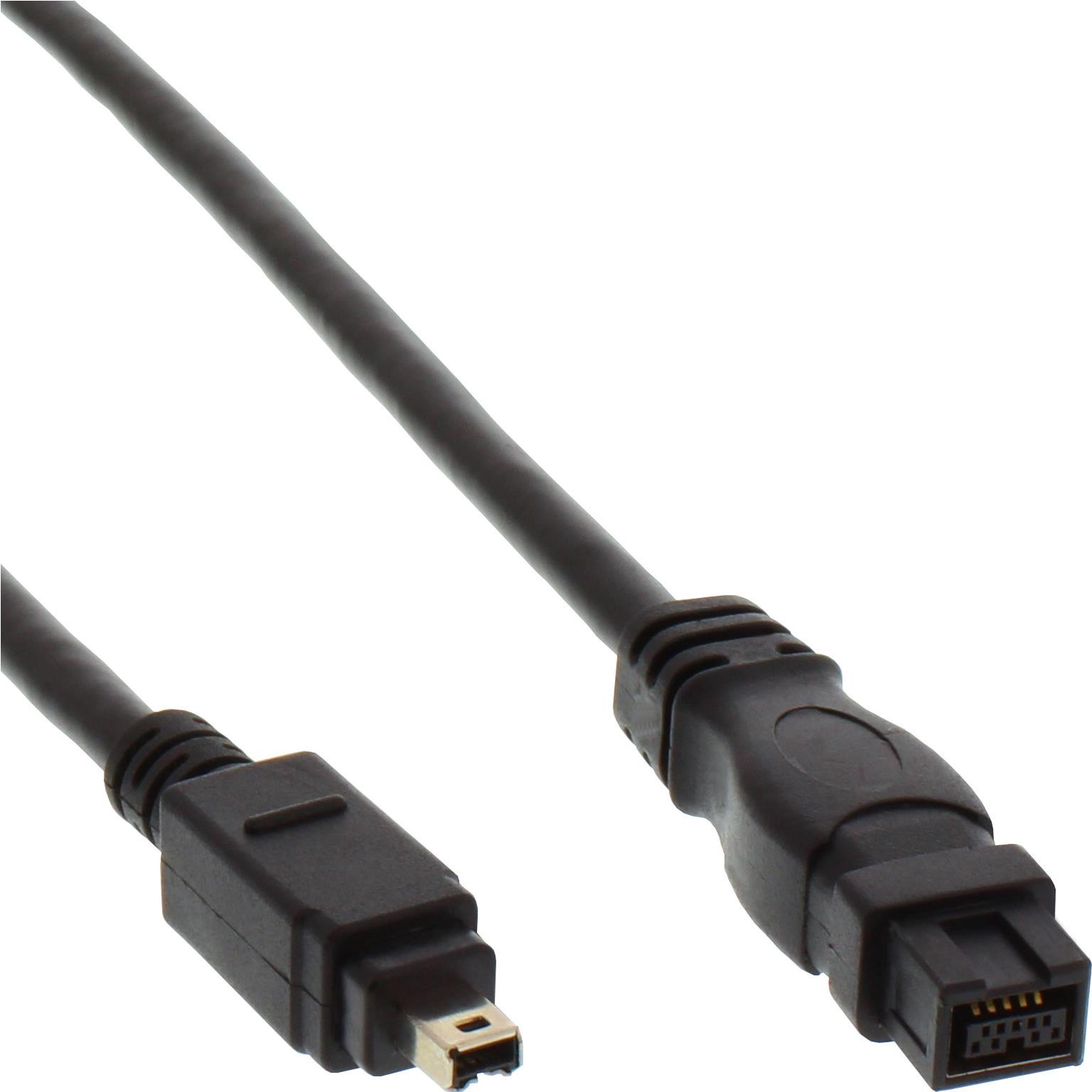 InLine FireWire Kabel, 4-polig auf 9-polig FireWire 800, 1,8 m, Schwarz